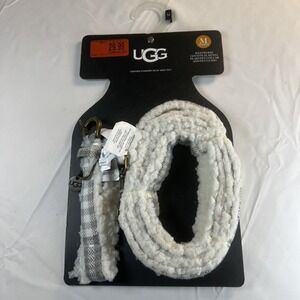 UGG Westwood Cotton Flannel Pet Plaid Pet Collar & Pet Leash Size Medium